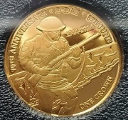 Tristan da Cunha 1 crown 2014 wojna -  1 gram Au 