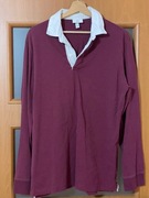 H&M bluza rugby bordowa regular rozm M 