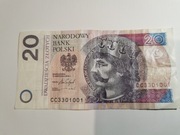 Banknot 20 złotych CC3301001