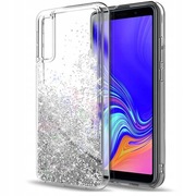 Etui Brokat do Samsung A7 2018 Srebrny 