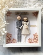 Ramka Para młoda makrama prezent na ślub pamiątka ślubna