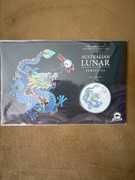 Srebrna moneta Lunar smok kolorowany 1oz