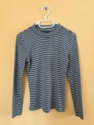 Bluzka paski czarne białe golf półgolf XS 34 Reserved pasiasta bluzeczka