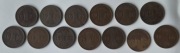 Niemcy 1 Reichspfennig zestaw 13 monet