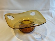 Huta Laura PRL Patera szkło bursztynowe