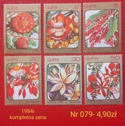Znaczki flora:079: kwiaty- Kuba 1984r **