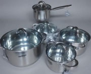 Garnki Komplet garnków stalowych zestaw 10el Hoffner Gray indukcja gaz