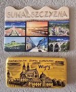 Magnes na lodówkę 2szt. WIGRY SUWALSZCZYZNA SEJNY KLASZTOR AUGUSTÓW(35). 