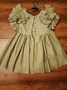 Jasnozielono-brokatowa sukienka dziewczęca r. 98