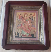 Przepiękna Ikona prawosławna w kiocie Matka Boska Tronująca Wsiecaryca.