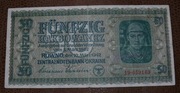 III Rzesza Niemcy 50 karbowańców banknot okupacyjny Ukraina 1942 P.54