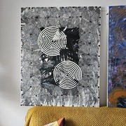 80x100 akryl na płótnie i struktura-  dwa obrazy