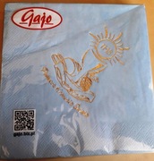 Serwetki komunijne błękit złote kielich IHS - GAJO