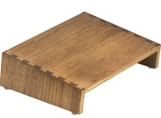 KIRIGEN Drewniany podnóżek nieużywany biurowy do stóp w kartonie brązowy