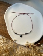 Bransoletka na szczęście labradoryt kamień księżycowy granat łezka