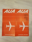 Rozkład Lotów AUA AUSTRIA AIRLINES Flugplan Timetable 1966