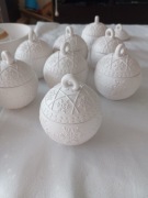 Bombka słoik pojemnik do świec gipsowy biały na małą swiecę