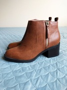 Papaya brązowe botki na obcasie szeroka stopa 41