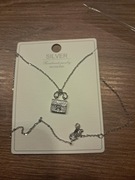 nowy srebrny  łańcuszek z wisiorkiem w kształcie torebki próba 9925