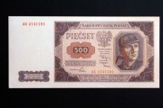 Banknot 500 złotych 1948 seria AC Kopia