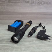 Latarka Taktyczna X-BALOG ZOOM LED + Ładowarki