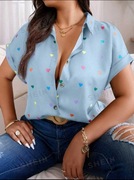 Bluzka koszulowa plus size, serduszka