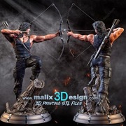 Figurka druk 3D żywica 12K " Rambo - Sylvester Stallone - F1260 " - 150 mm
