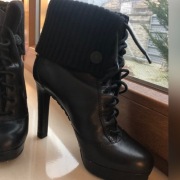 Buty GUCCI 37,5 skóra wysoki obcas 