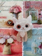 Nowa broszka kotek By Dziubeka akryl kot brokat perła