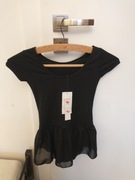 Body strój do gimnastyki rytmiki balet ze spódniczką.Nowy r . 128