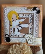 Kartka urodzinowa. Sztuki walki. Dla dziewczynki.