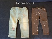 Spodnie - jeansy, dresowe, leginsy dla dziewczynki - rozmiar od 80