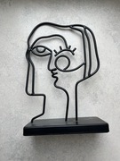 Zara Home czarna rzeźba dekoracja twarz abstrakcja metaloplastyka home