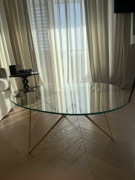 Stolik kawowy Gubi pedrera 38 x 106 x 86 cm, szkło hartowane i mosiądz