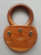 wieszak na klucze PRL dębowy stary drewniany 