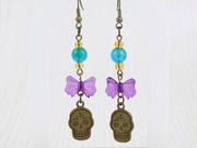 Native Bloom kolczyki CZASZKI MEKSYK kolorowe vintage retro boho folk NA114