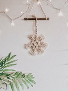 Śnieżynka ozdoba na ścianę makrama boho święta c