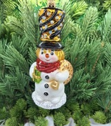 Bombka Bałwanek w cylindrze 16BC Prezent ! Okazja ! Ozdoba Szklana