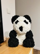 Panda zrobiona z wiecznych róż 32 cm