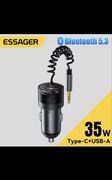 Ładowarka samochodowa ESSAGER 35W Bluetooth 5.3 USB-C + USB-A
