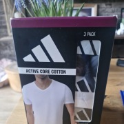 ADIDAS 3 pack 3 Koszulki 100% bawełna Active Core Biały, Szary, Czarny