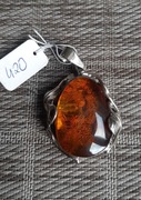Zawieszkacwisior bursztyn koniakowy srebro 925 duża