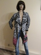 DESIGUAL BY LACROIX sweter czarno-biały bez zapięcia _ M