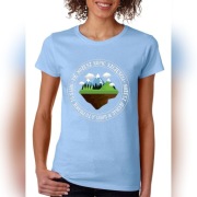 T-shirt KOCHAM GÓRY damski niebieski - rozmiar M