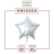 Balon foliowy gwiazda 18 cali 45cm srebrna złota