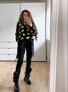 Ciepła bluza FB Sister M/38 The Simpsons Bart casual czarna wzór A071