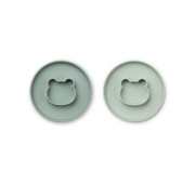 LIEWOOD, talerzyki silikonowe Gordon plate 2-pack - Mr bear mint mix