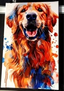 Obraz na płótnie Canvas Na Ramie Golden Retriever 25x40