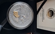 Srebrna moneta   EAGLE HUNTING THE WILD - Orzeł polujący w przyrodzie