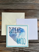 Kartka haftowana, okolicznościowa, akwarela, Dzień Ojca, dla taty